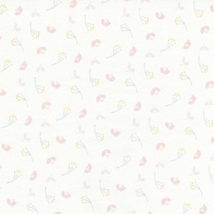 Heart of Summer White Petal Play - Cassandra Connelly for Lewis & Irene - CC4-1 - 100% Quilting Cotton Cut Continuously