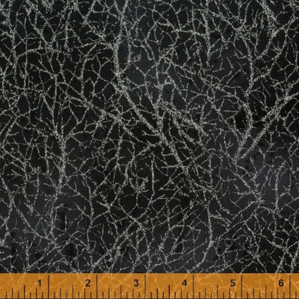 Diamond Dust Black with Silver Metallic - Whistler Studios for Windham Fabrics - 51394-39 - 100% Cotton Cut Continuously