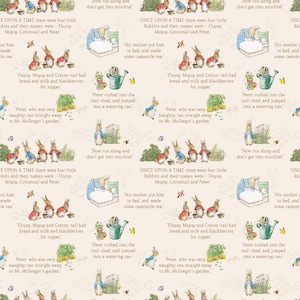 The Tale of Peter Rabbit Cream Text, Riley Blake Designs, C14701-CREAM, 100% Cotton Cut Continuously
