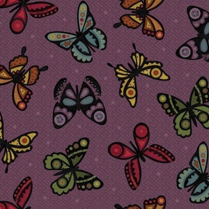 Bonnie's Butterflies Flannel Butterflies on Violet Purple by Bonnie Sullivan for Maywood Studio - F9943-V