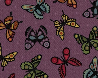 Bonnie's Butterflies Flannel Butterflies on Violet Purple by Bonnie Sullivan for Maywood Studio - F9943-V