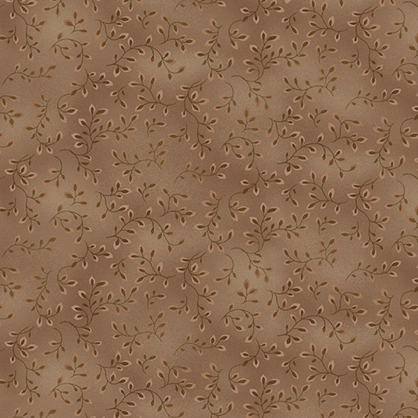 Folio Basics Brown Bag Vine Leaf - Henry Glass Fabrics - 7755-30 - 100% Quilting Cotton Cut Continuously