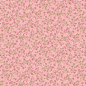 Wander Lane Coral Pink Wild Berry, Nancy Halverson of Art To Heart for Benartex Fabrics, 13605-27, 100% Cotton Cut Continuously