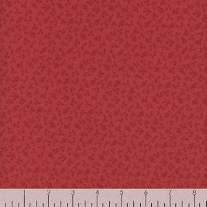 22&quot; REMNANT Rainbow Sampler Red Flower Toss, Kaye England for Wilmington Prints, 98713-333, 100% Quilting Cotton