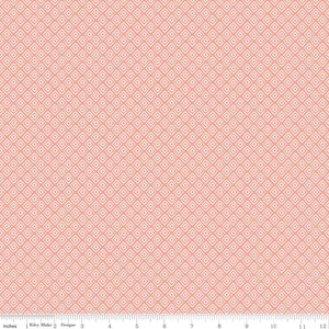 Hello Spring Coral Geometric, Sandy Gervais for Riley Blake Designs, C12963-CORAL, 100% Quilting Cotton Cut Continuous