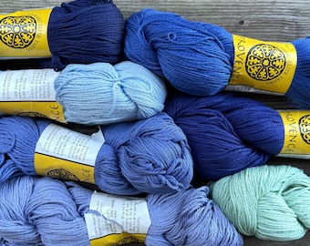 1 skein 125 gr Provence Cotton by Classic Elite Yarns, mercerized blue cable cotton yarn, Egyptian mercerized cotton knitting Provence yarn