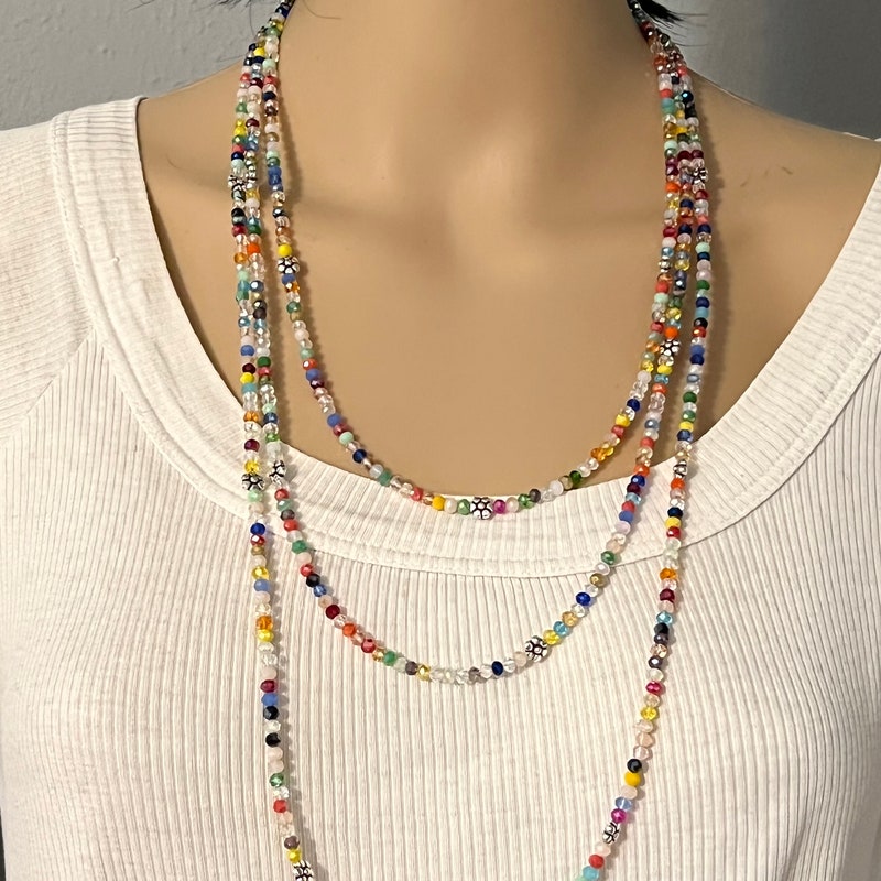 Flat Glass Bead Necklace main image 0