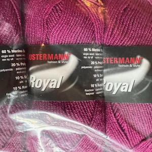 1 skein Royal from Austermann merino silk cashmere blend yarn, Raspberry purple fingering yarn, silk cashmere merino yarn