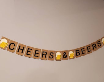 Cheers & Beers to 30 40 50 60 70 80 Years - Birthday Party Banner - Happy Birthday Banner - Beer Banner