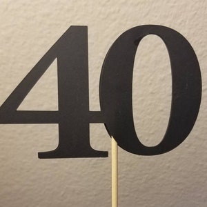 Number 40 Centerpiece Sticks Skewers 40th Birthday Class Reunion Party Decorations