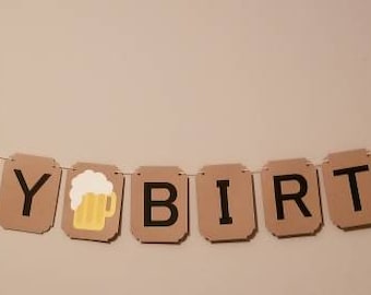 Happy Birthday - Cheers & Beers - Cheers to 30 Years - Beer Mug Banner - Beer Party