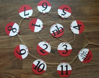 The Big One O Fish Ally One Gone Fishing Fisherman Bobber Birthday Monthly Milestone Photo Banner 12 Months 1st Birthday Party Decoration