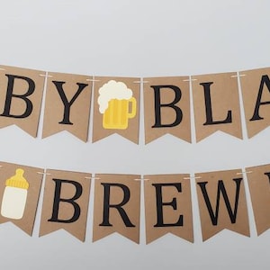 Beer Mug & Baby Bottle Baby is Brewing Brewing a Baby Co-ed Baby Shower Sprinkle Party Decoration Decor Garland Banner
