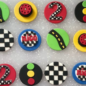 Race car themed cupcake toppers