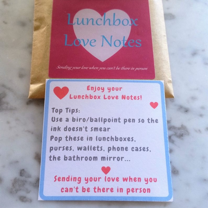 Lunchbox Love Notes Lunchbox Cards School Lunch Card Lunch Etsy