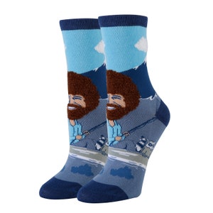 Design sock pattern for Bob Ross Happy Tree Beauty Socks for gift socks from Oooh Yeah Shop image 6