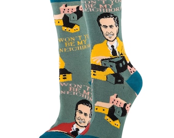 Mr. Rogers Socks: Funny TV Host Socks, Combed Cotton Blend Men one size 10-13