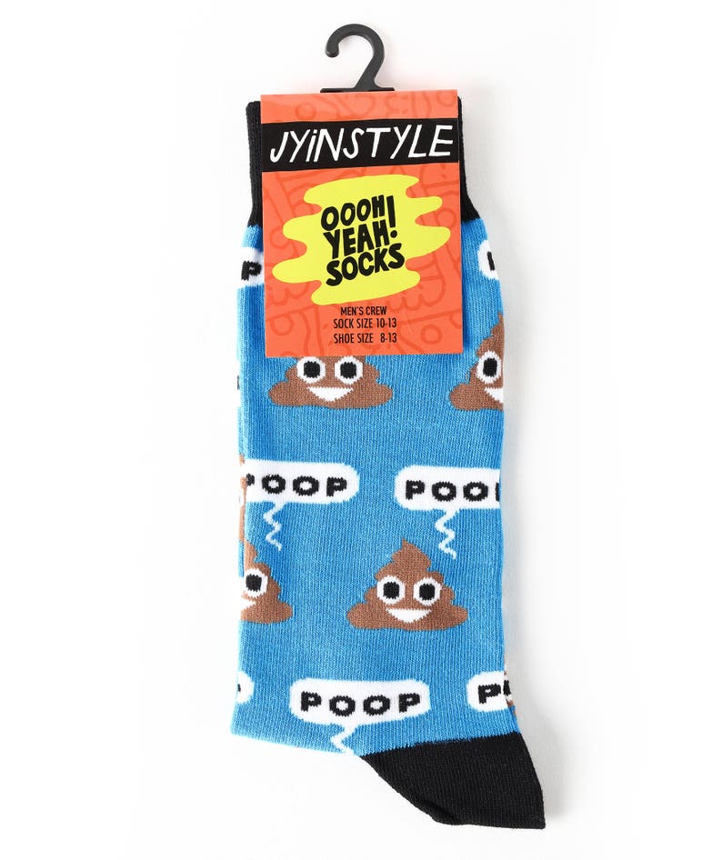 Blue Black two color Poop Funny Socks to Giffting Socks in Etsy