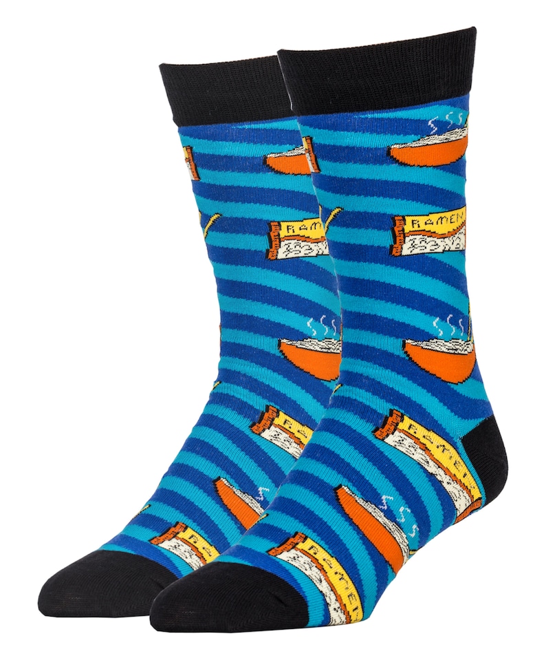 Noods/Rock'in Ramen Special Socks Pattern,Blue Noodle Funny Socks with wedding for gift in oooh yeah shop Bild 5