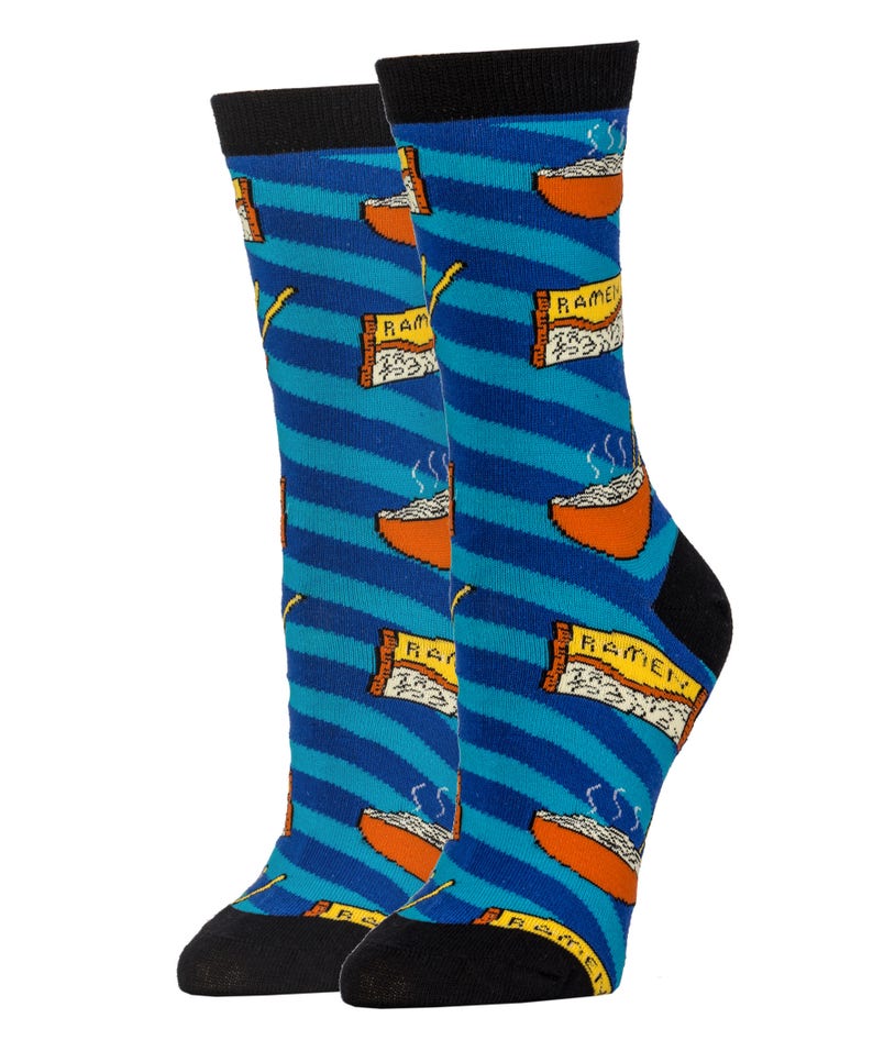 Noods/Rock'in Ramen Special Socks Pattern,Blue Noodle Funny Socks with wedding for gift in oooh yeah shop Rock'in Ramen