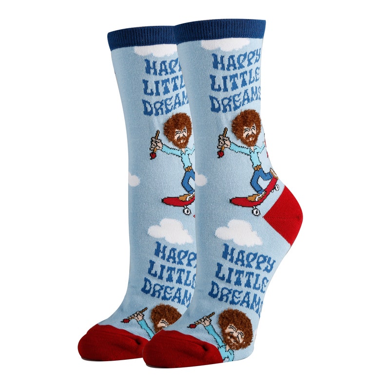 Design sock pattern for Bob Ross Happy Tree Beauty Socks for gift socks from Oooh Yeah Shop image 10