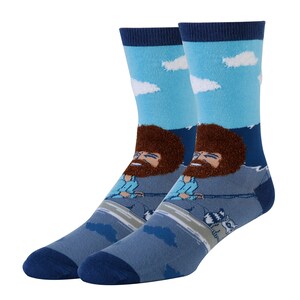Design sock pattern for Bob Ross Happy Tree Beauty Socks for gift socks from Oooh Yeah Shop Let's Sail