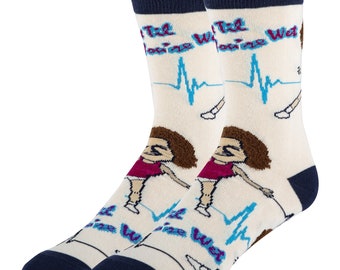 Richard Simmons Sweat It Out  sock & Never Give Up Pink sock for wedding gift in Oooh Yeah Shop