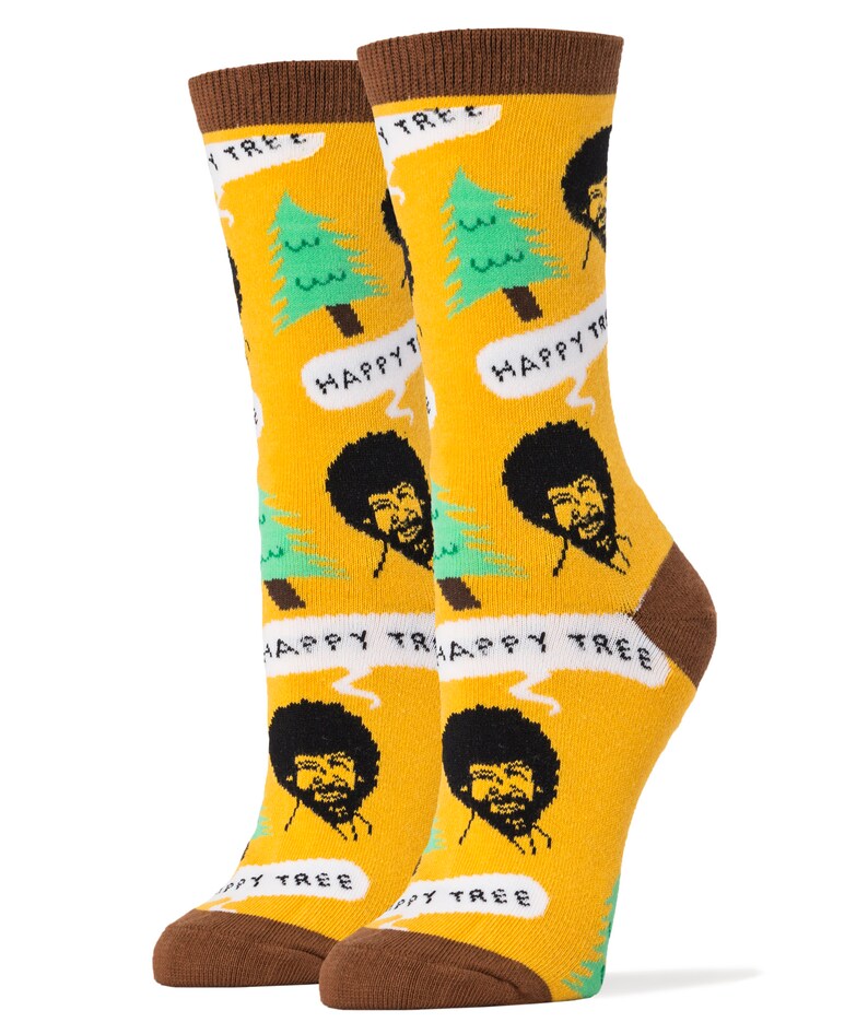 Design sock pattern for Bob Ross Happy Tree Beauty Socks for gift socks from Oooh Yeah Shop image 4