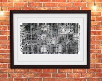 Black Paper Weaving- 24x48- Large Wall Decor- Black, Grey, Copper, White- Woven Paper Art- Crosswords- Lobby