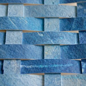 Blue Paper Weaving Art- Original Abstract- Woven Paper- 15x15 - Etsy