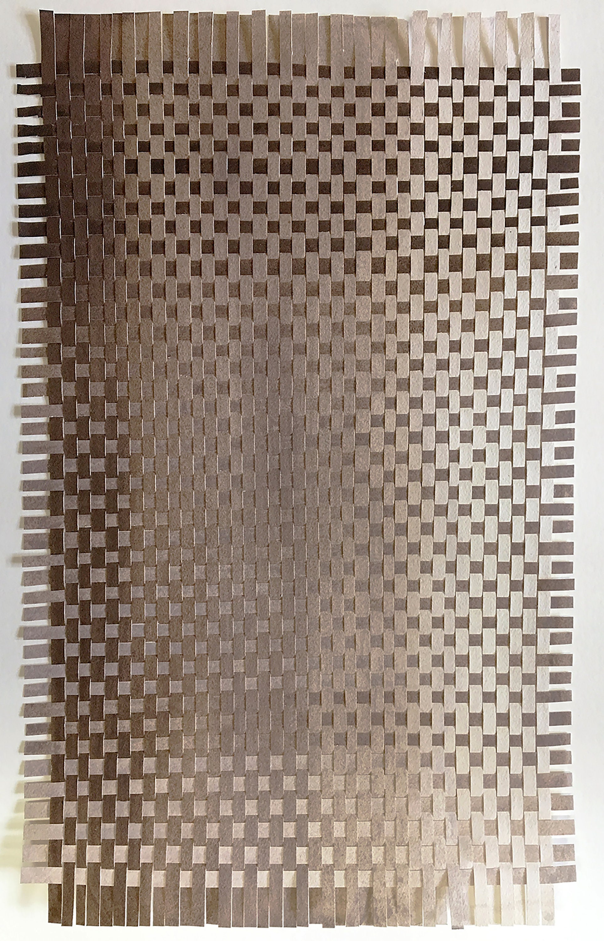 Browm Ombre Paper Weaving 11x18 Watercolor Paintings Woven Papers Brown