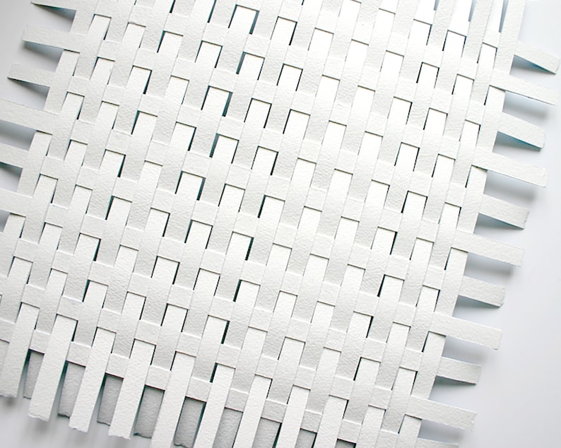 Blue Paper Weaving Art- Original Abstract- Woven Paper- 15x15 - Etsy