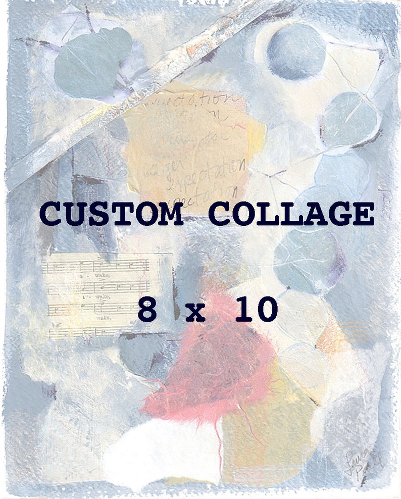 Paper Or Canvas Mixed Media 8x10 Custom Collage Commissioned Abstract Art