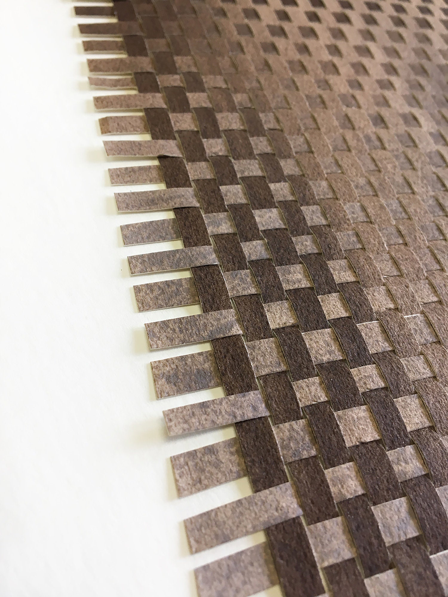 Browm Ombre Paper Weaving 11x18 Watercolor Paintings Woven Papers Brown