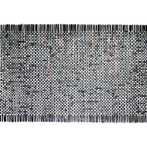 Black Paper Weaving 24x48 Large Wall Decor Black, Grey, Copper, White Woven Paper Art Crosswords Lobby image 2