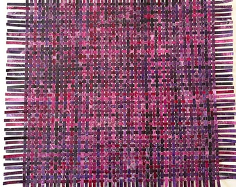 Purple Magenta Paper Weaving- 20x19- Abstract Art- Handmade Wall Art- Woven Paper- Fine Art