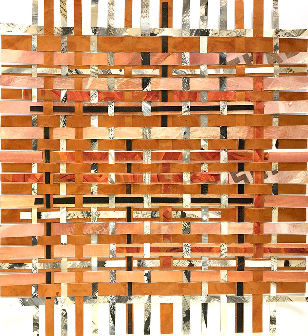 Rust Paper Weaving 13x14 Crossword Collage Black White Rust Brown Etsy Rust Paper Weaving 13x14 Crossword Collage Black White Rust Brown Etsy