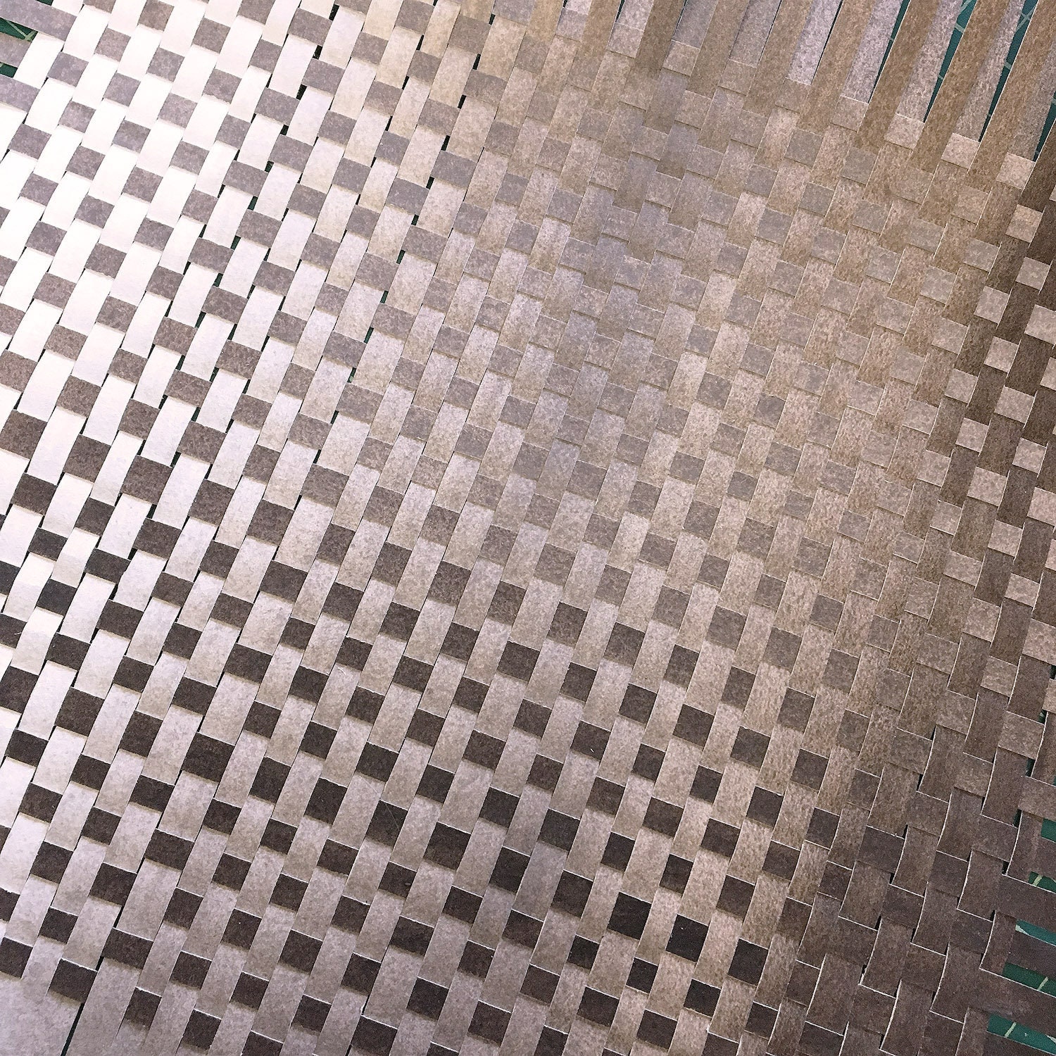 Browm Ombre Paper Weaving 11x18 Watercolor Paintings Woven Papers Brown