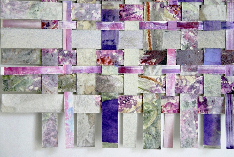 Purple Paper Weaving Original Abstract Woven Paper-handmade - Etsy