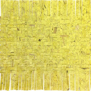 Yellow Paper Weaving- Yellow Green- 17x13- Abstract Wall Art- Twill Weave image 1