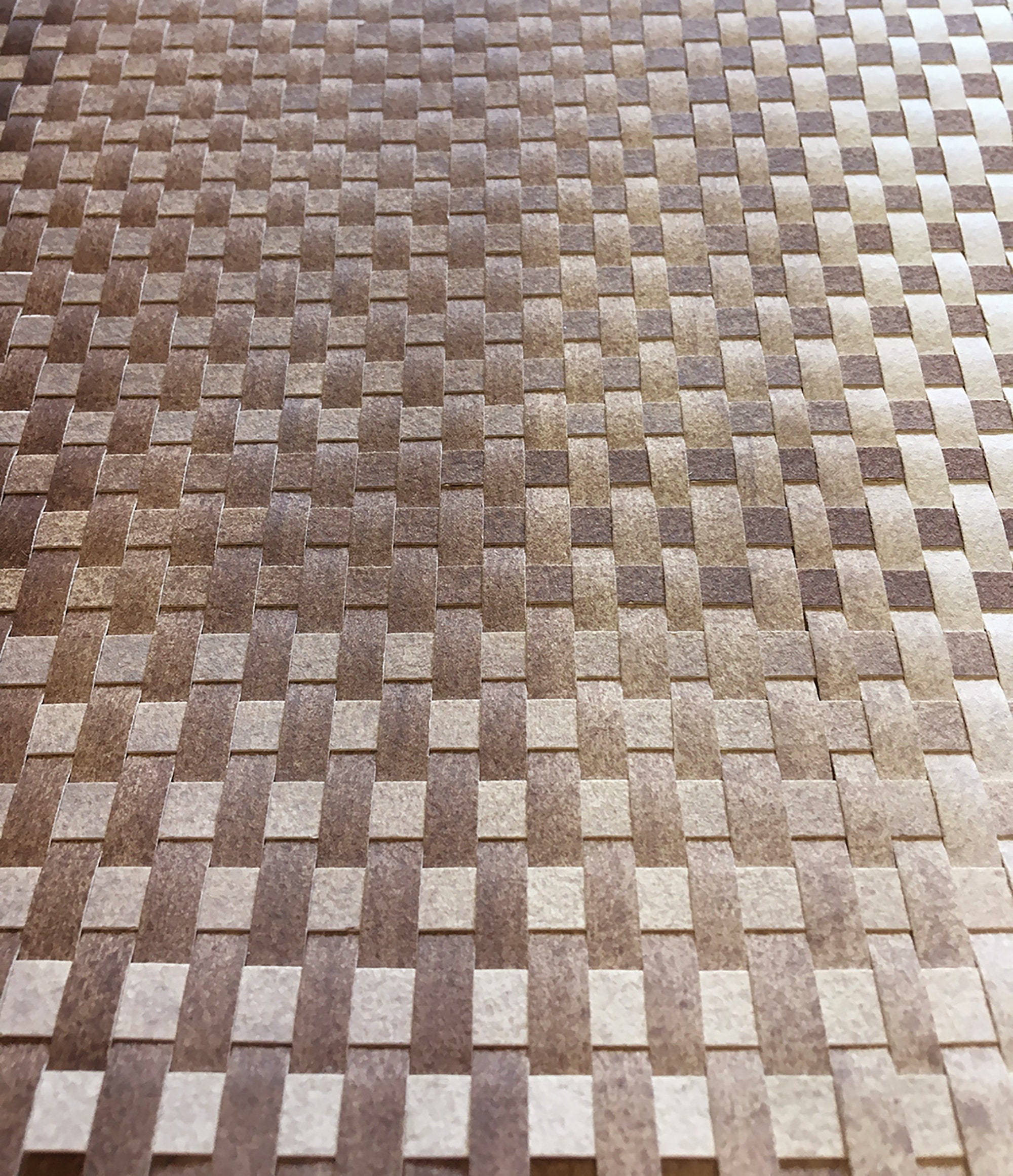 Browm Ombre Paper Weaving 11x18 Watercolor Paintings Woven Papers Brown