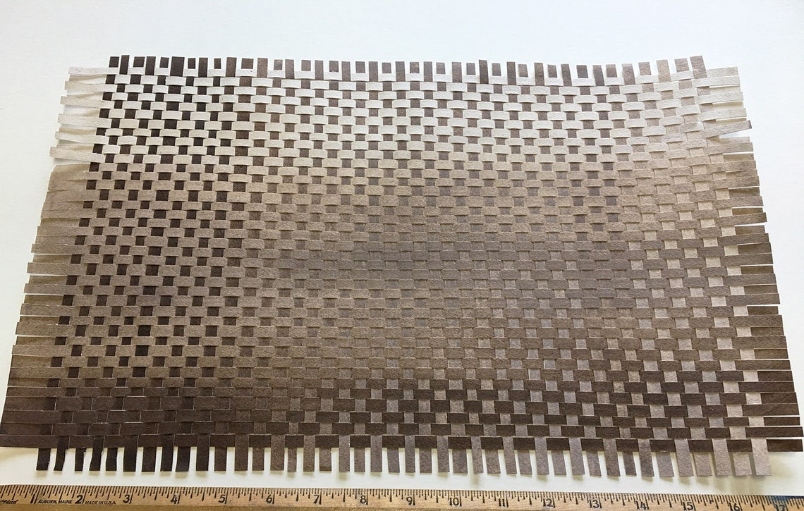 Browm Ombre Paper Weaving 11x18 Watercolor Paintings Woven Papers Brown