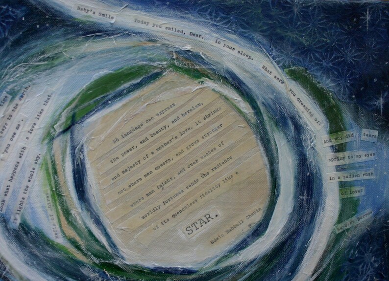 Paper Or Canvas Mixed Media 8x10 Custom Collage Commissioned Abstract Art