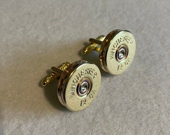 Winchester cufflinks unique shooting gift.