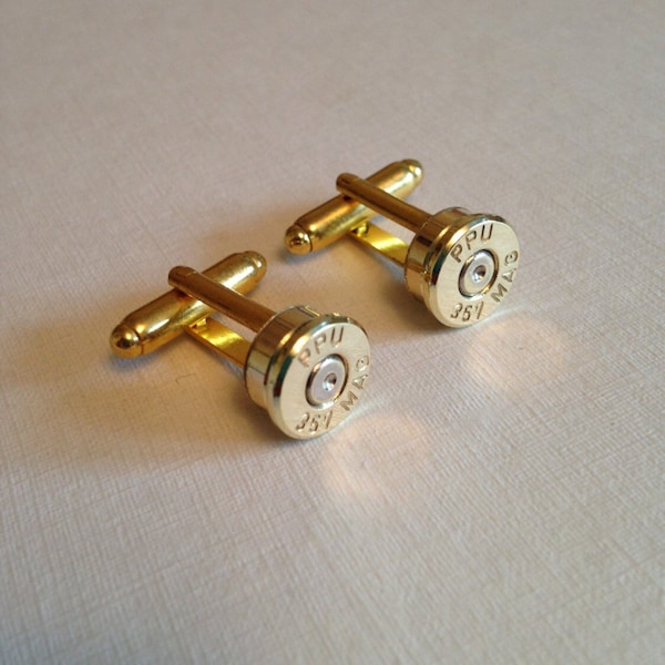 357 Magnum cufflinks unique gift.