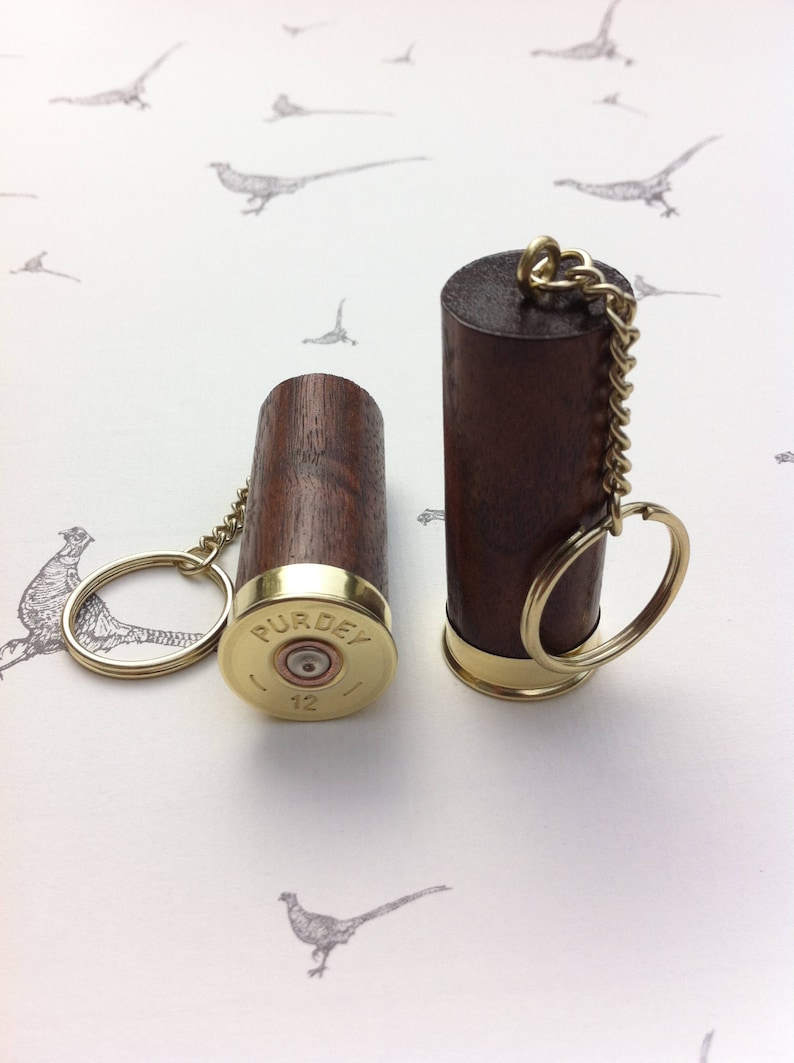 Purdey Shotgun Shell Cartridge Cap Solid Walnut Wood Keyrings Etsy
