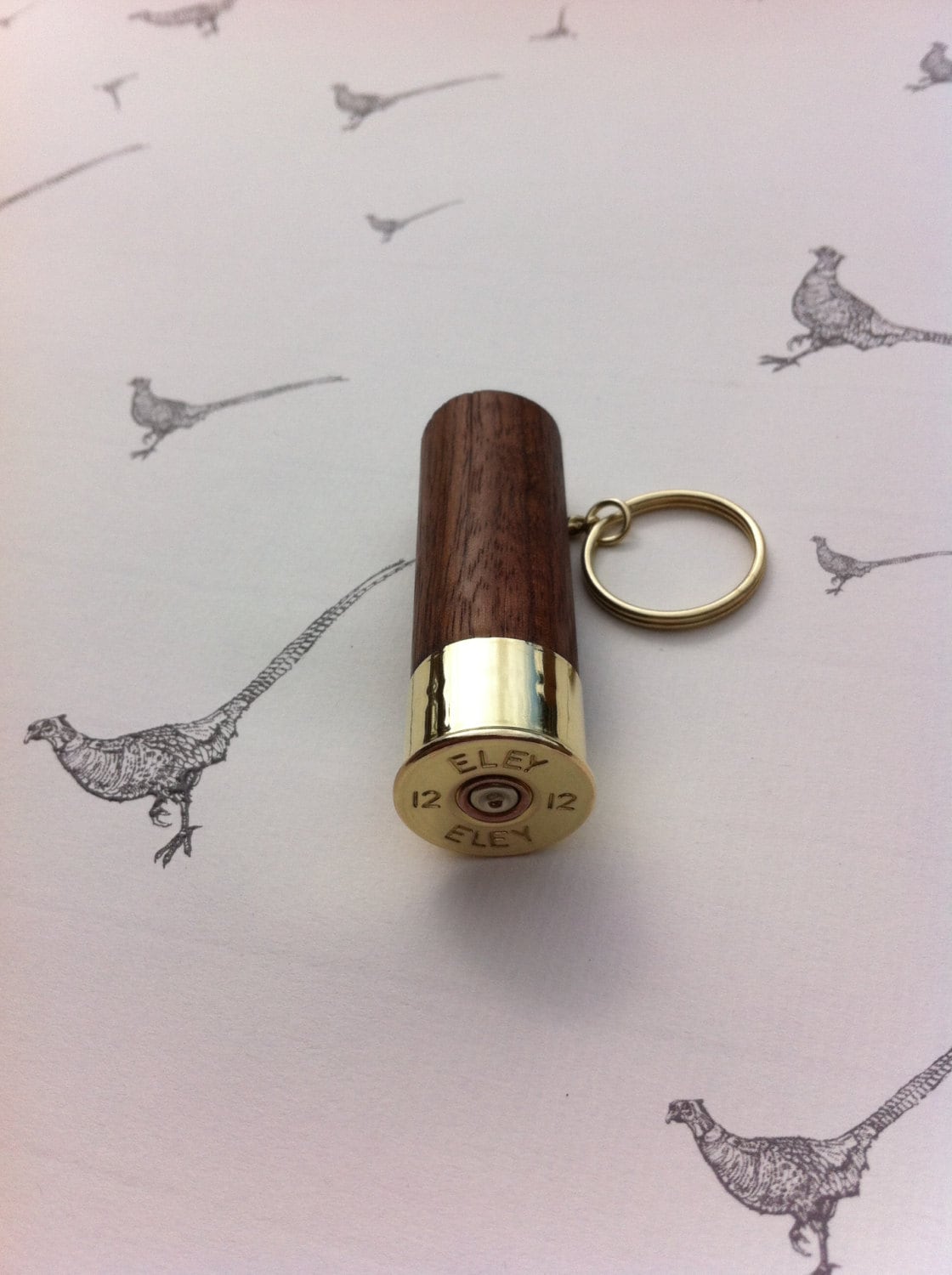 Eley Shotgun shell cartridge cap solid walnut keyring shooting Etsy