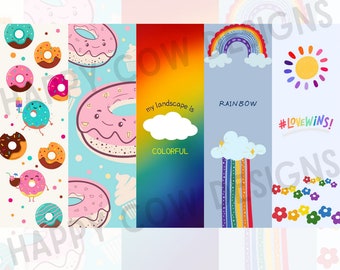 Donuts, Rainbows, & Love Bookmark Set