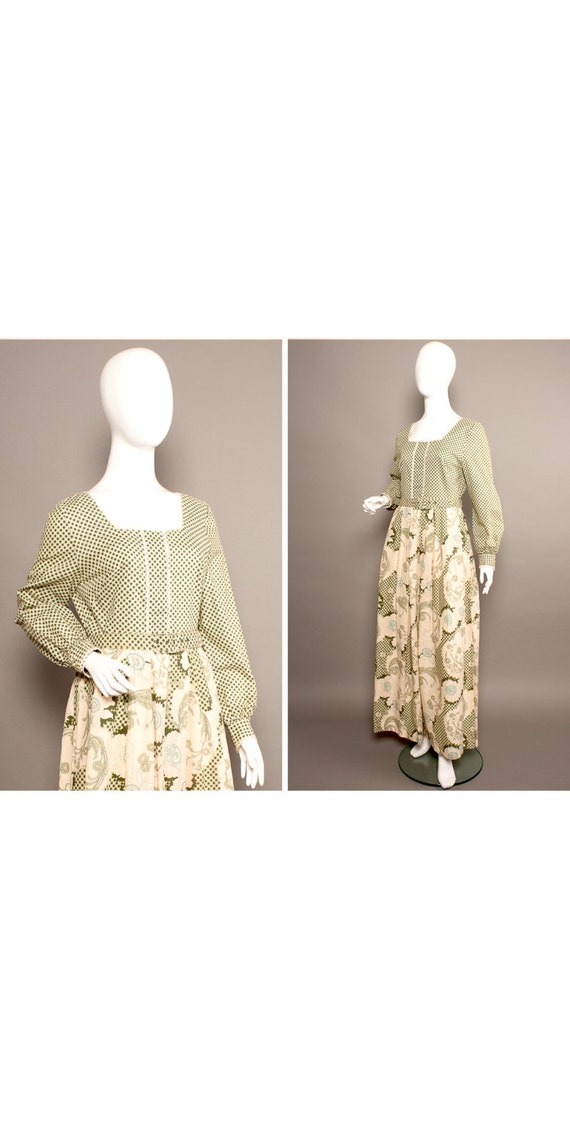 HORROCKSES Gingham 70s BOHO Peasant Prairie Maxi D