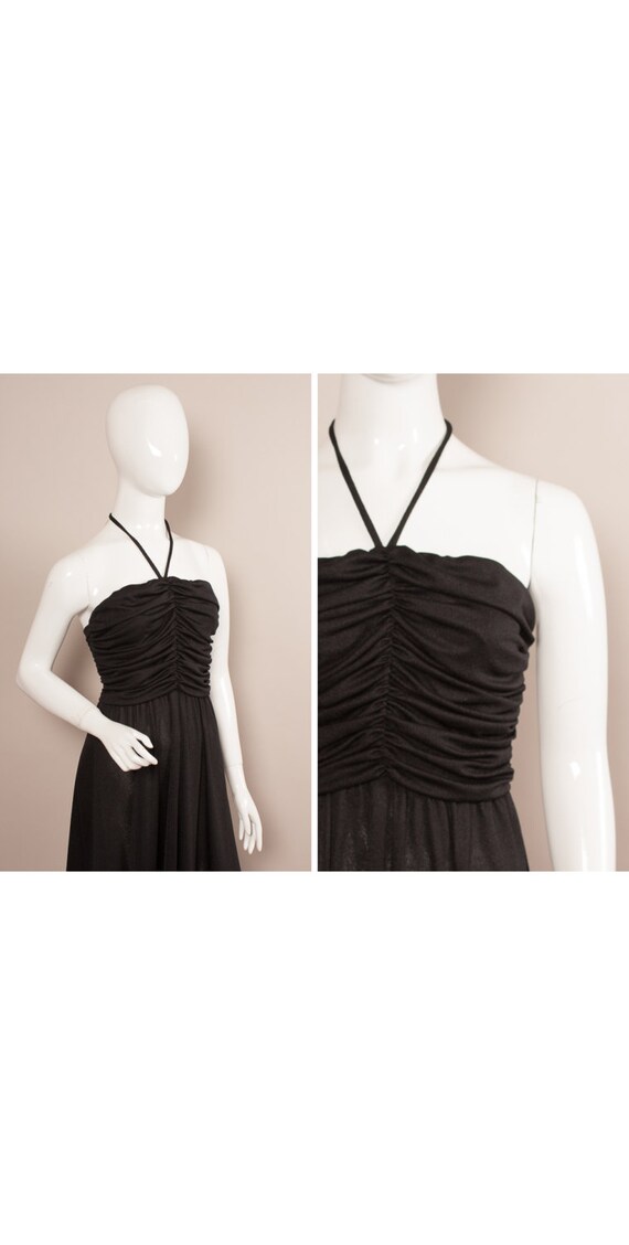Disco 70s SHUBETTE Strapless STUDIO 54 Halter Dres
